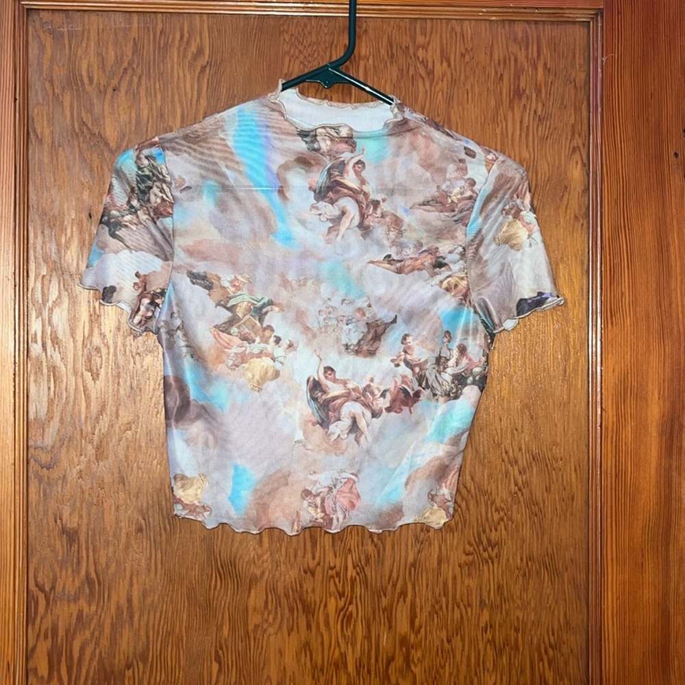 See through, short sleeve, high neck crop top. From SHEIN, never worn.